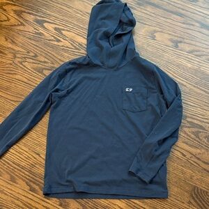 Boys Vineyard Vines Navy Blue Long Sleeve Hoodie Shirt